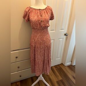 Floral Pink Midi Dress